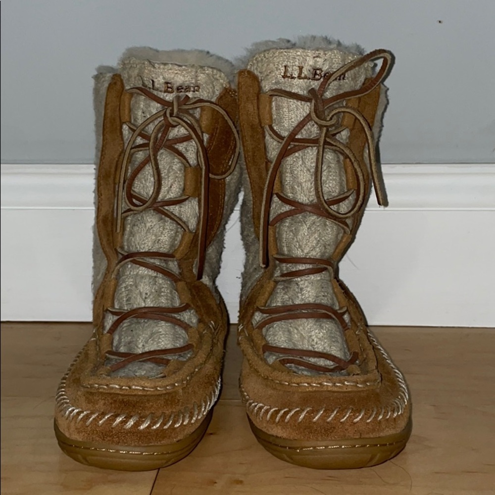 L.L. Bean Brown and Cream Women's Slippers
